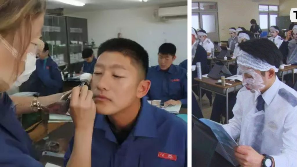 Makeup Lessons For Police Japans Male Police Makeup Lessons