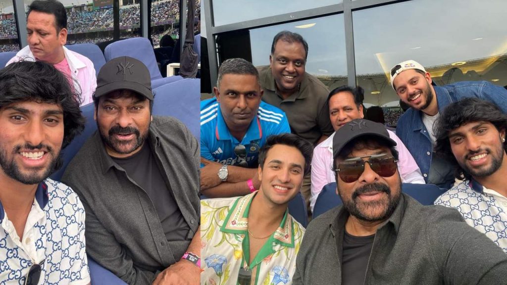 Megastar Chiranjeevi watch India Vs Pakisthan Cricket match with Tilak Varma and Abhishek Sharma