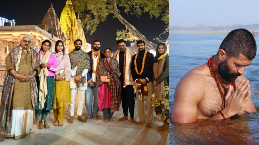 Vijay Deverakonda went to Kashi and Maha Kumbh Mela with his Mother and Allu Arjun Wife Allu Sneha Reddy