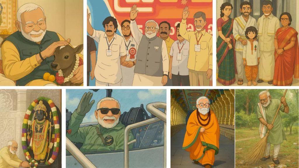 Studio Ghibli Trend Chatgpt Pm Modi cm Chandra Babu Nara Lokesh Ghibli