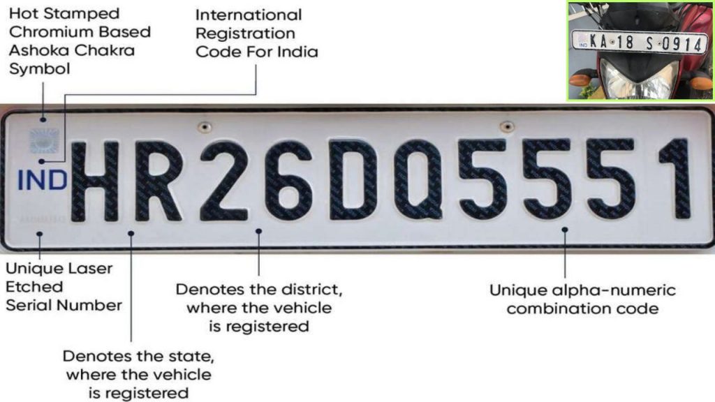 High Security Registration Plate Hsrp Features telangana Old Vehicles Siam