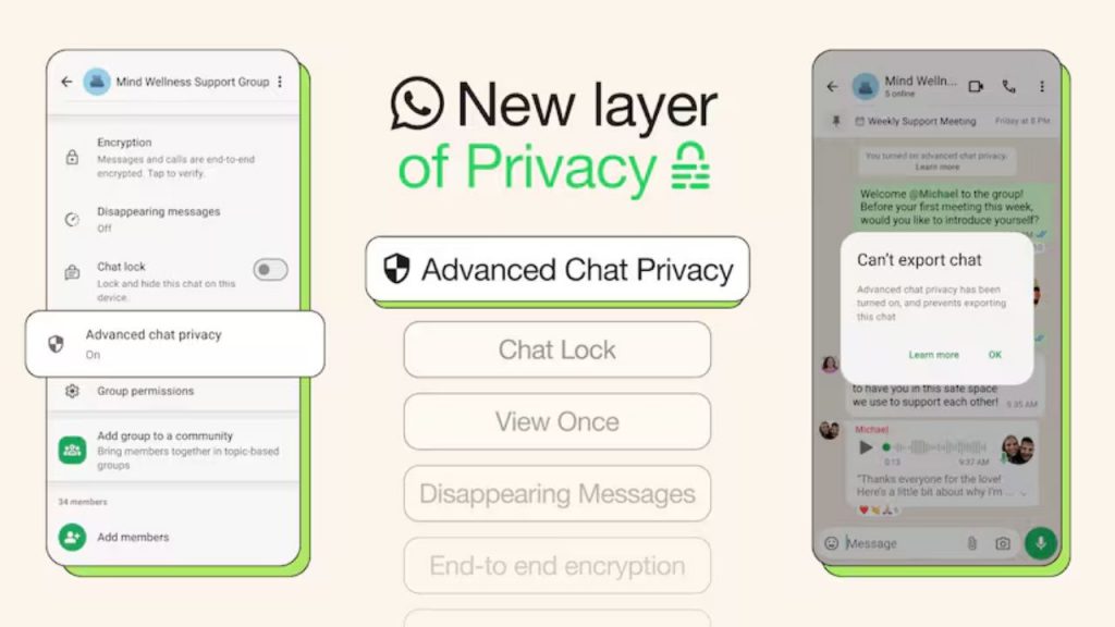 Whatsapp Advanced Chat Privacy Feature