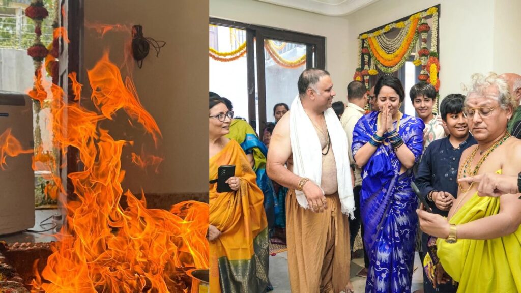 Anasuya Says Lord Hanuman came to their new home Opening Post goes Viral