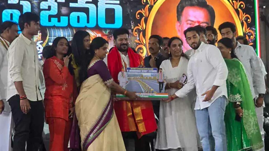 CM Revanth Reddy inaugurates PJR flyover
