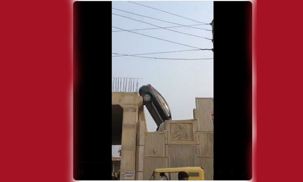Car Falls Off Under Construction
